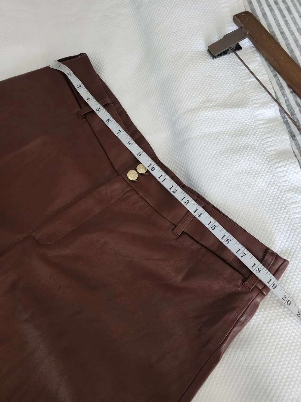 Chico's Brown Faux Leather Wide-Leg Trousers New Without Tags